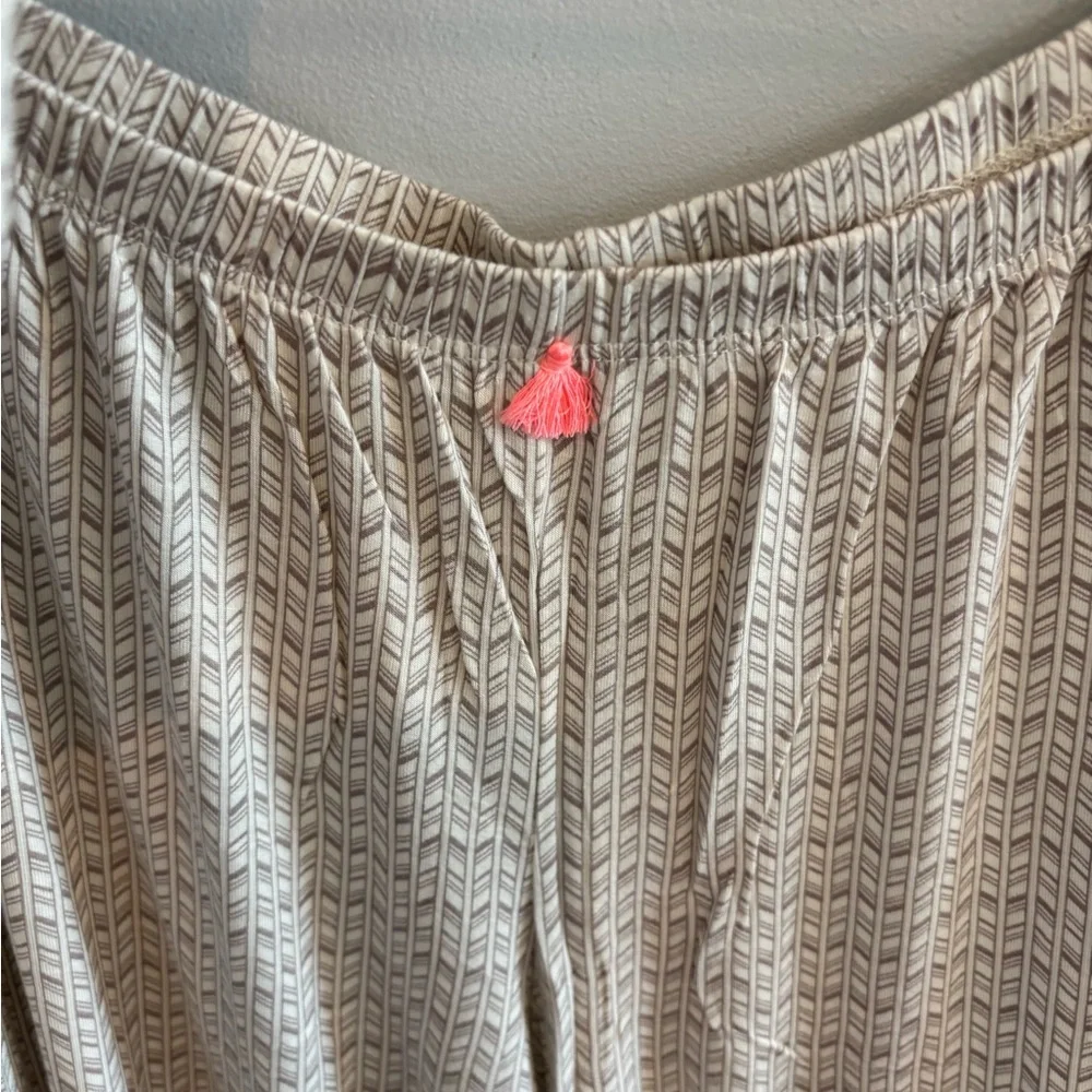 Anthropologie Eberjey Tan & Cream Printed Cami & Long Pant Pajama Set Size M - Picture 5 of 8